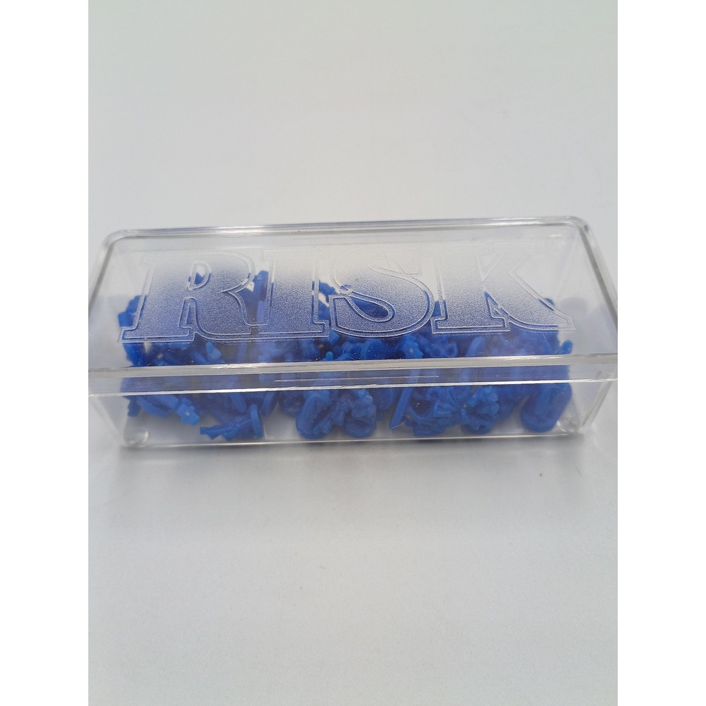 Risk Replacement Game Pieces Unisex OS Blue Excellent 56 Plastic Miniatures Case